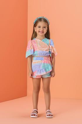 Imagem de Conjunto Infantil Mon Sucre Verão Com Shorts E Blusa Colors