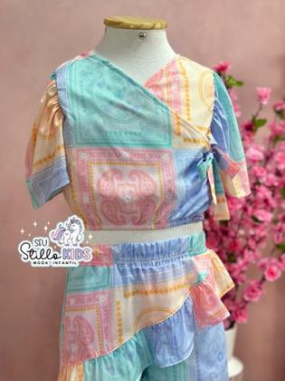 Imagem de Conjunto Infantil Mon Sucre Verão Com Shorts E Blusa Colors