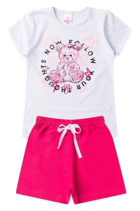 Imagem de Conjunto Infantil para Menina Blusa e Shorts Ursinho - GKS