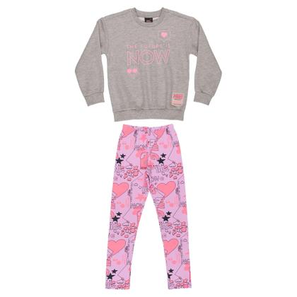 Imagem de Conjunto Infantil para Meninas com Blusão e Legging Gloss