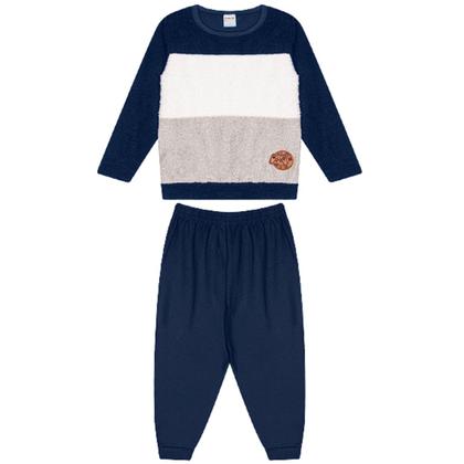 Imagem de Conjunto Infantil Pelúcia Inverno Menino Inverno Festa Luxo -