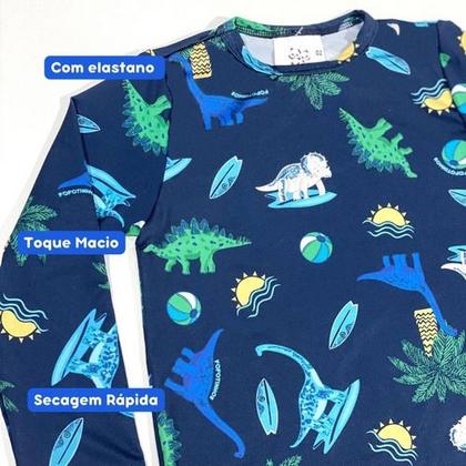 Imagem de Conjunto Infantil Praia Menino Camisa Sunga Proteção Solar