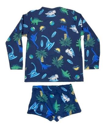 Imagem de Conjunto Infantil Praia Menino Camisa Sunga Proteção Solar