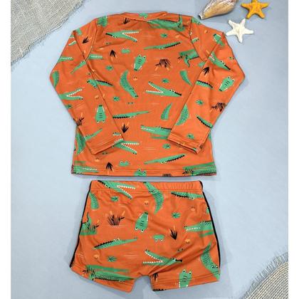 Imagem de Conjunto Infantil Praia Menino Camisa Sunga Proteção Solar