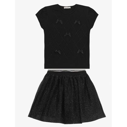 Imagem de Conjunto Infantil Preto Blusa Saia Tule Trick Nick Duo Shine