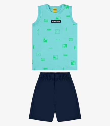 Imagem de Conjunto Infantil Regata Com Bermuda Rovi Kids Azul