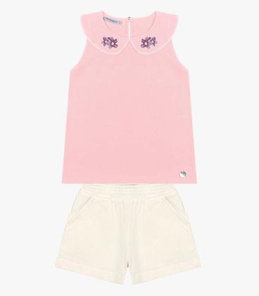 Imagem de Conjunto Infantil Regata Com Shorts Trick Nick Rosa