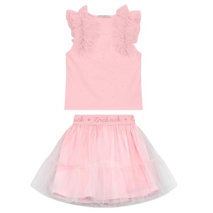 Imagem de Conjunto Infantil Rosa com Regata e Saia de Tule Trick Nick