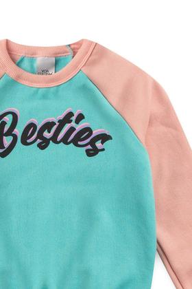 Imagem de Conjunto Infantil Rosa de Moletom Besties