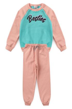 Imagem de Conjunto Infantil Rosa de Moletom Besties