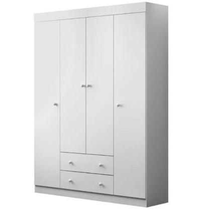 Imagem de Conjunto Infantil Roupeiro e Comoda Elisa MDF Branco Pheonix Baby