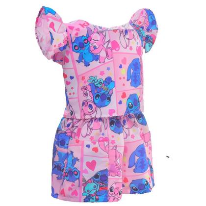 Imagem de Conjunto Infantil Stitch e Angel Menina Blogueirinha - Blusa e Short