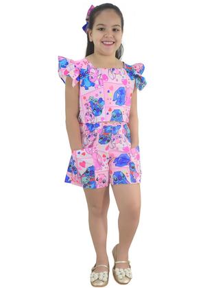 Imagem de Conjunto Infantil Stitch e Angel Menina Blogueirinha - Blusa e Short