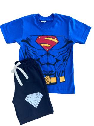 Imagem de Conjunto Infantil Super Homem Verão Superman Fresquinho Barato Melhor Criança Masculino