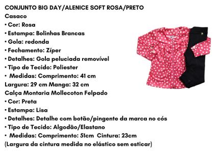 Imagem de Conjunto Infantil Tamanho 02 Menina Inverno Plush/Soft/Moletom Big Day/Alenice