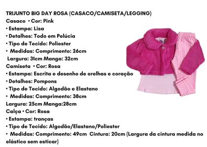 Imagem de Conjunto Infantil Tamanho 02 Menina Inverno Plush/Soft/Moletom Big Day/Alenice