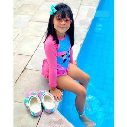 Imagem de Conjunto Infantil UV50 Proteção Solar Bebê Moda Praia Menina