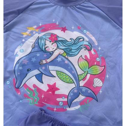 Imagem de Conjunto Infantil UV50 Proteção Solar Bebê Moda Praia Menina