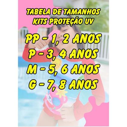 Imagem de Conjunto Infantil UV50 Proteção Solar Bebê Moda Praia Menina