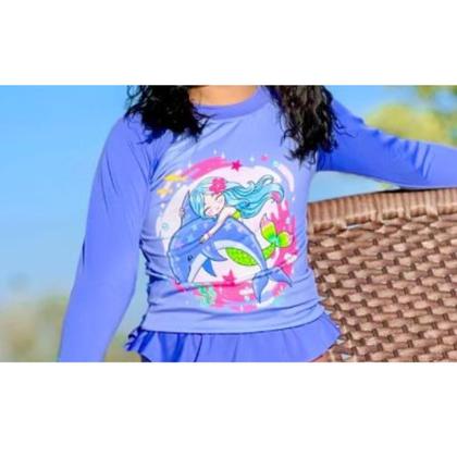 Imagem de Conjunto Infantil UV50 Proteção Solar Bebê Moda Praia Menina