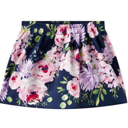 Imagem de Conjunto Infantil Verão Blusa e Saia Com Short Alfaiataria - Milon