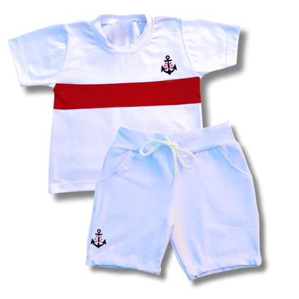 Imagem de Conjunto Infantil Verão Menino Bermuda Camiseta Bebê Macio Confortavel
