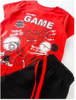 Imagem de Conjunto Infantil Verão Menino Game Vermelho / Benetex Kids