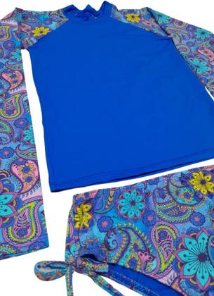 Imagem de Conjunto Infanto Juvenil Manga Longa com calcinha Proteção Solar UV 50+