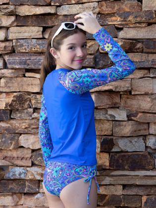 Imagem de Conjunto Infanto Juvenil Manga Longa com calcinha Proteção Solar UV 50+