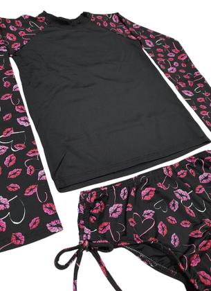 Imagem de Conjunto Infanto Juvenil Manga Longa com calcinha Proteção Solar UV 50+