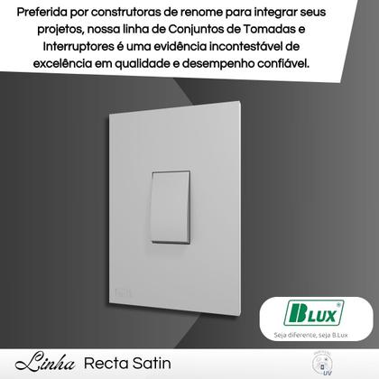 Imagem de Conjunto Interruptor 1 Tecla Paralela Vertical Com Placa Cor Cinza Grafite Prata - B.Lux