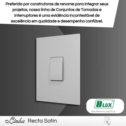 Imagem de Conjunto Interruptor 1 Tecla Paralela Vertical Com Placa Cor Cinza Grafite Prata - B.Lux