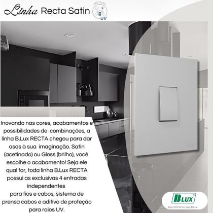 Imagem de Conjunto Interruptor 1 Tecla Paralela Vertical Com Placa Cor Cinza Grafite Prata - B.Lux