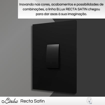 Imagem de Conjunto Interruptor 1 Tecla Paralelo 4x2 - Recta Black Fosco
