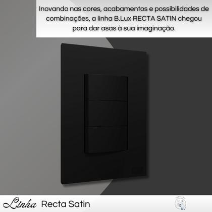 Imagem de Conjunto Interruptor 3 Teclas Paralelas Placa Acetinado Black - B.Lux