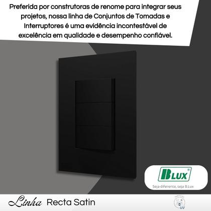 Imagem de Conjunto Interruptor 3 Teclas Paralelas Placa Acetinado Black - B.Lux