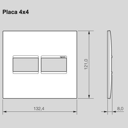 Imagem de Conjunto Interruptor 4x4 Pial Plus 1 Paralelo + 3 Simples
