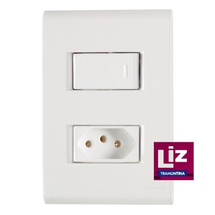 Imagem de Conjunto Interruptor Com Tomada 10A Tramontina Liz C/ 3 Unidades