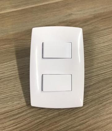 Imagem de Conjunto Interruptor Duplo Paralelo 4X2 - Blux Home Branco