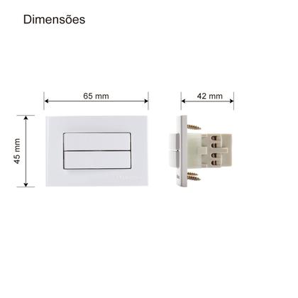 Imagem de Conjunto Interruptor Duplo Paralelo Embutir em Moveis Sleek Margirius