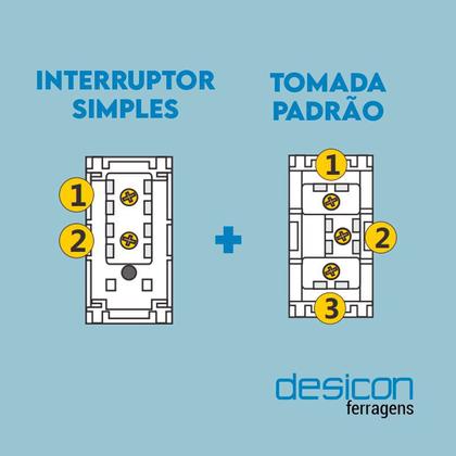 Imagem de Conjunto Interruptor e Tomada Fame Habitat 2P + T 10A 250V