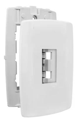 Imagem de Conjunto interruptor ilumi slim branco com 1 placa vertical simples 8017