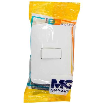 Imagem de Conjunto Interruptor Paralelo 10A com Placa 4x2 Margirius B3 - Branco - PA019476 - 672823