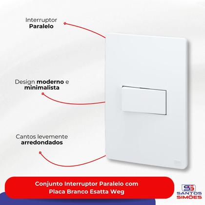Imagem de Conjunto Interruptor Paralelo com Placa Branco Esatta Weg
