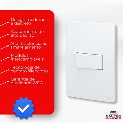Imagem de Conjunto Interruptor Paralelo com Placa Branco Esatta Weg