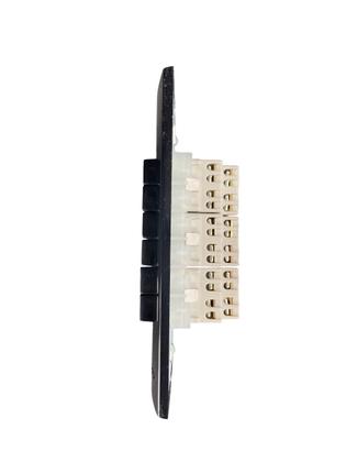 Imagem de Conjunto interruptor preto 6 teclas slim fina placa 4x2 com paralelo