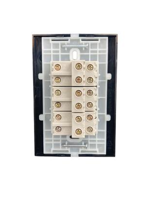 Imagem de Conjunto interruptor preto 6 teclas slim fina placa 4x2 com paralelo