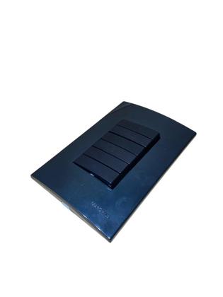 Imagem de Conjunto interruptor preto 6 teclas slim fina placa 4x2 com paralelo