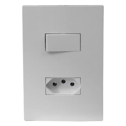 Imagem de Conjunto Interruptor Simples 10A Com Tomada 10A Bivolt - i9 Ilumi