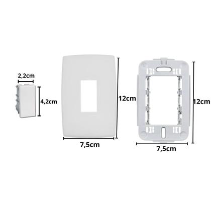 Imagem de Conjunto Interruptor Simples 10A Pial Plus